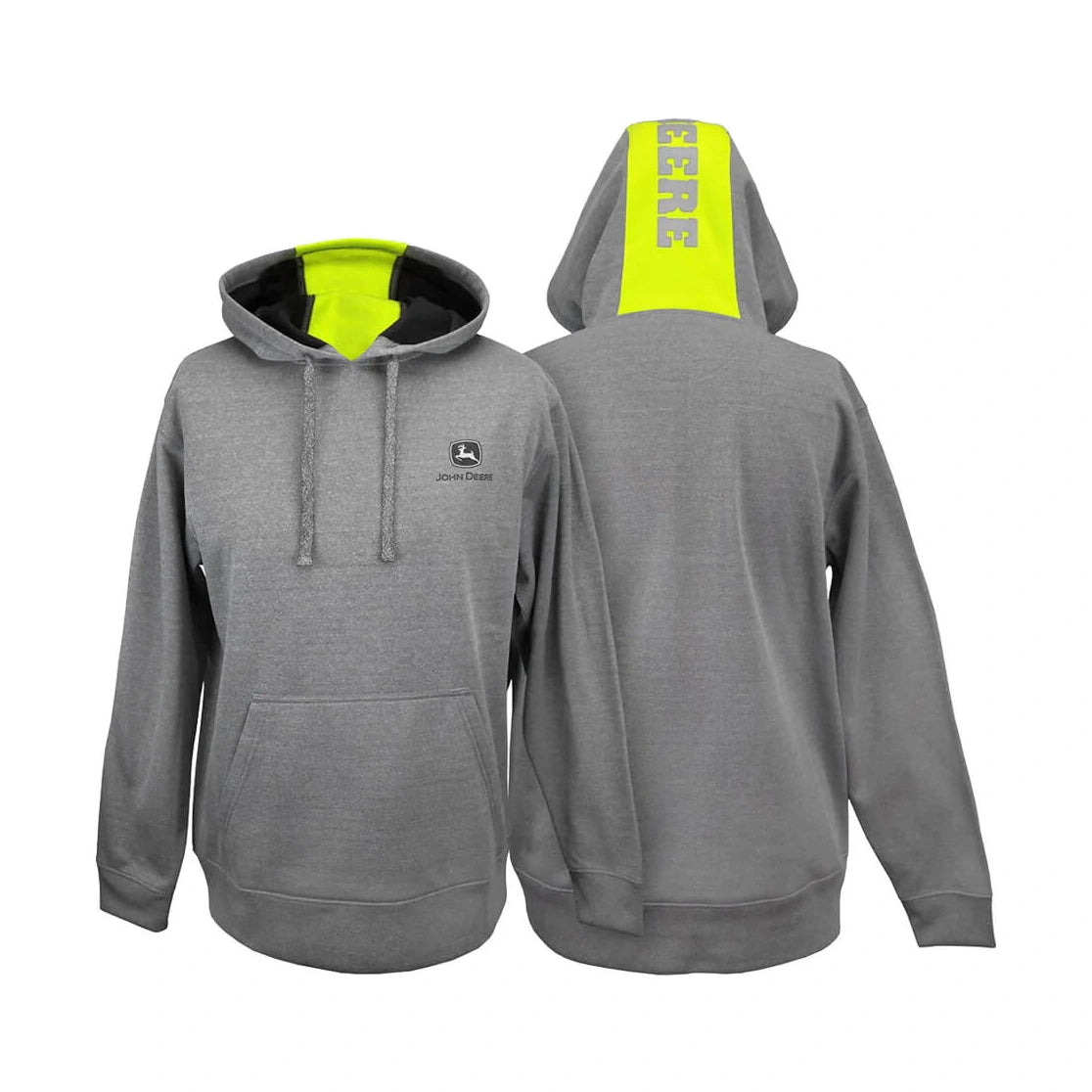 John Deere Men's Grey & Hi-Vis Performance Hoodie