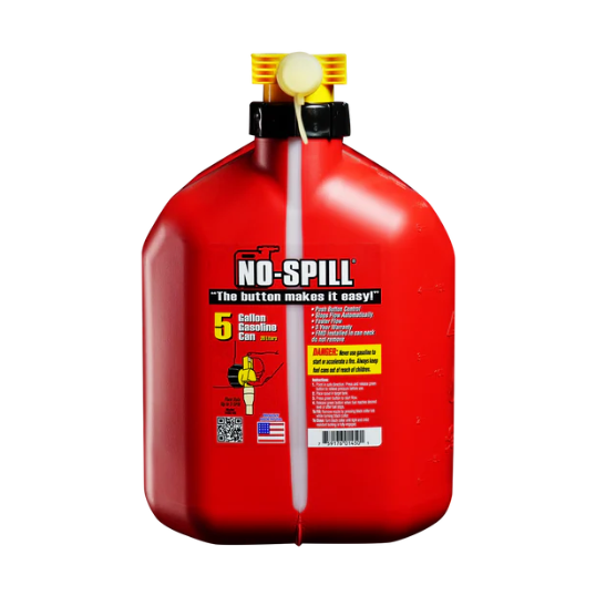 No-Spill Premium Red Petrol Fuel Jerry Can with Spill-Proof Nozzle - 20L