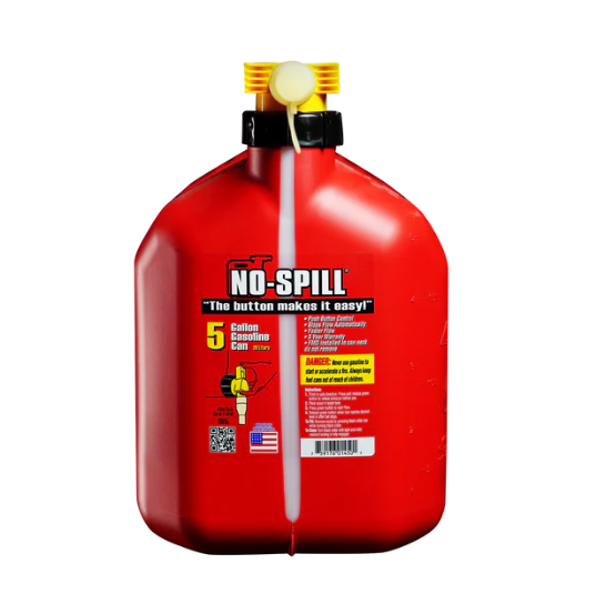 No-Spill Premium Red Petrol Fuel Jerry Can with Spill-Proof Nozzle - 20L