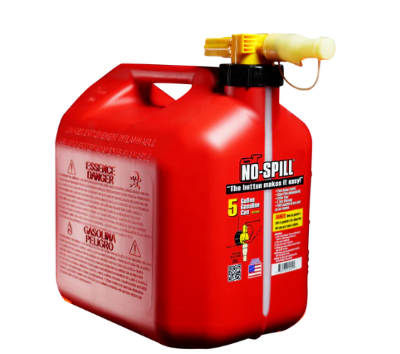 No-Spill Premium Red Petrol Fuel Jerry Can with Spill-Proof Nozzle - 20L