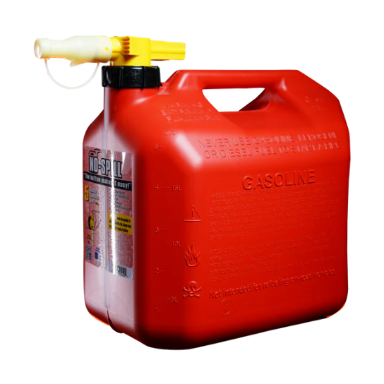 No-Spill Premium Red Petrol Fuel Jerry Can with Spill-Proof Nozzle - 20L