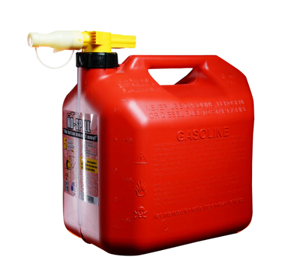 No-Spill Premium Red Petrol Fuel Jerry Can with Spill-Proof Nozzle - 20L