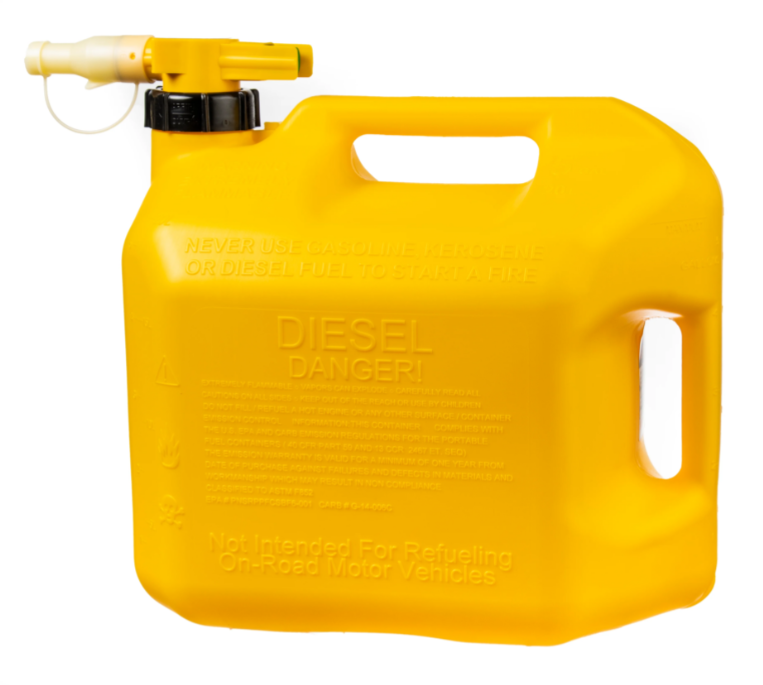 No-Spill Premium Yellow Diesel Fuel Jerry Can with Spill-Proof Nozzle - 20L