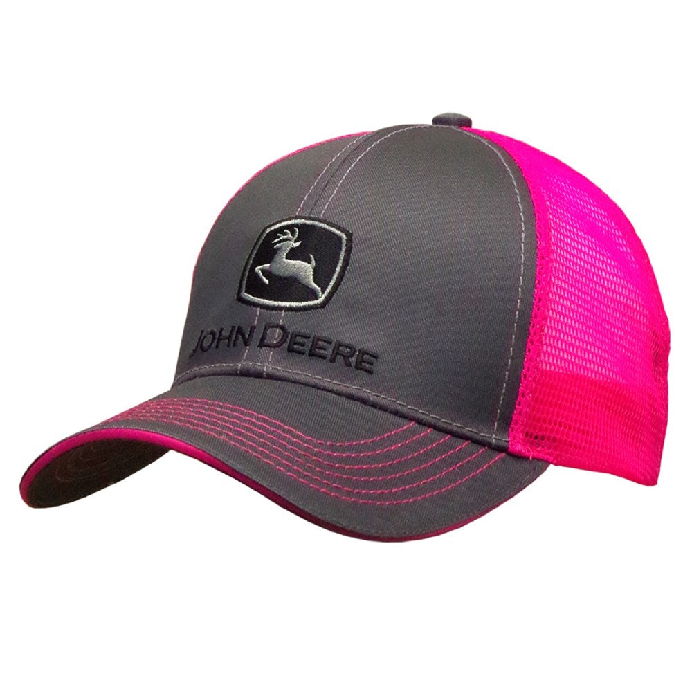 John Deere Women's Neon Pink Trucker Cap - RDO Equipment