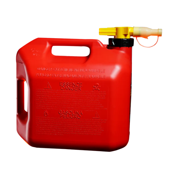 No-Spill Premium Red Petrol Fuel Jerry Can with Spill-Proof Nozzle - 20L