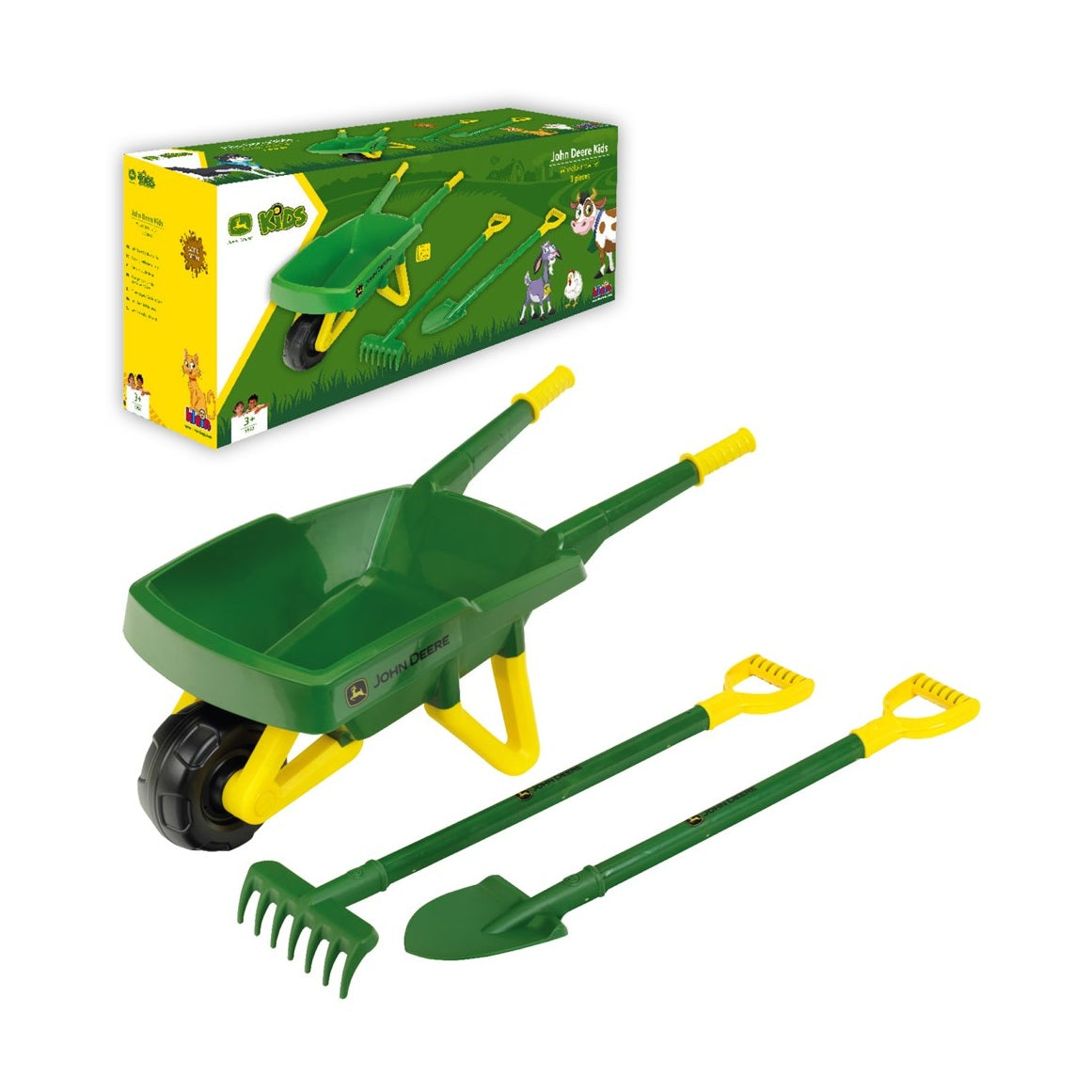 John Deere 78cm Wheelbarrow Play Toy Set