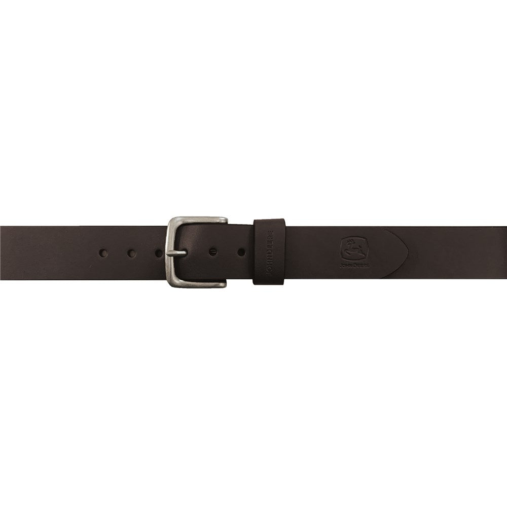 John Deere 38mm Black Oil Tan Bridle Leather Belt