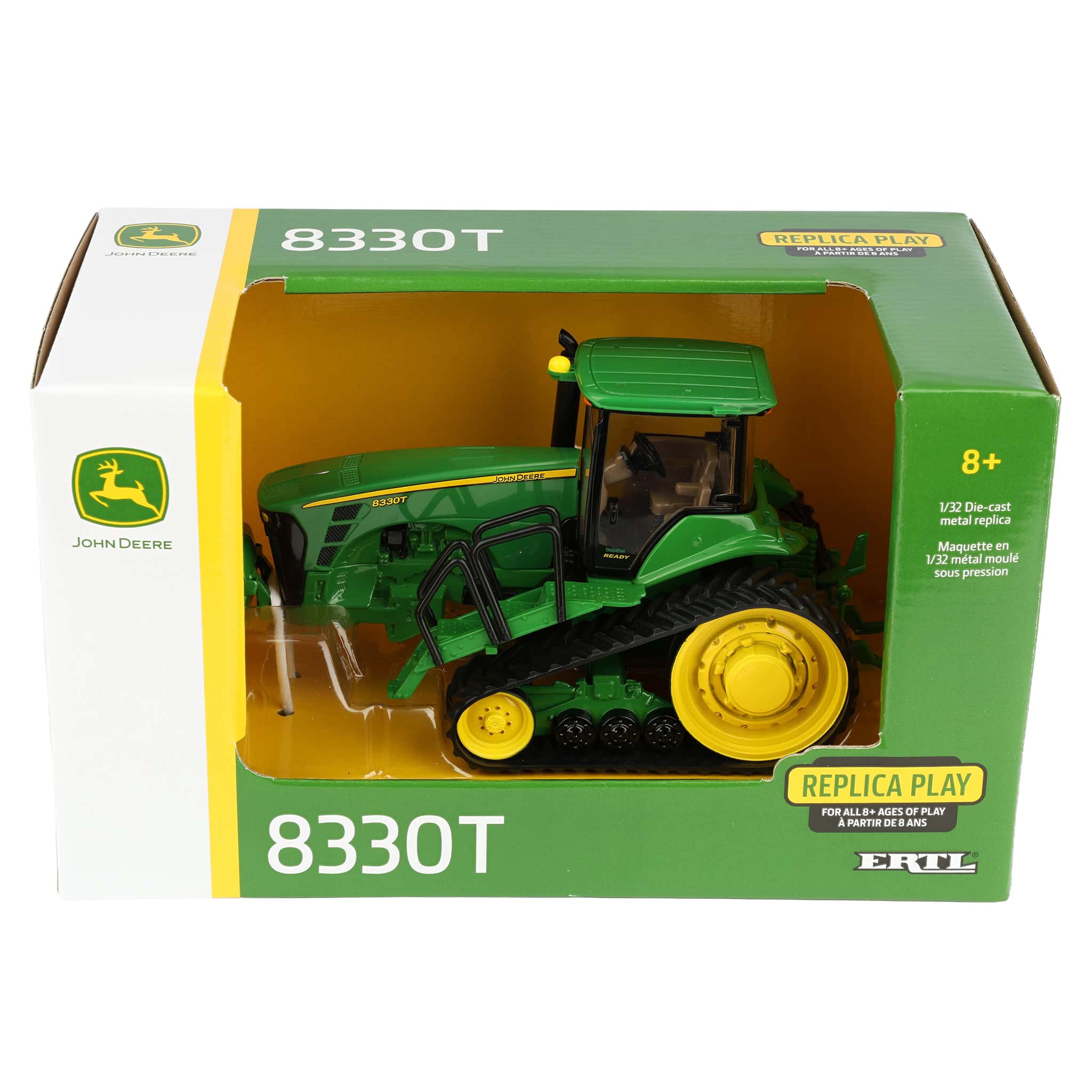 1:32 John Deere 8330T Tractor with Tracks Replica Play Toy