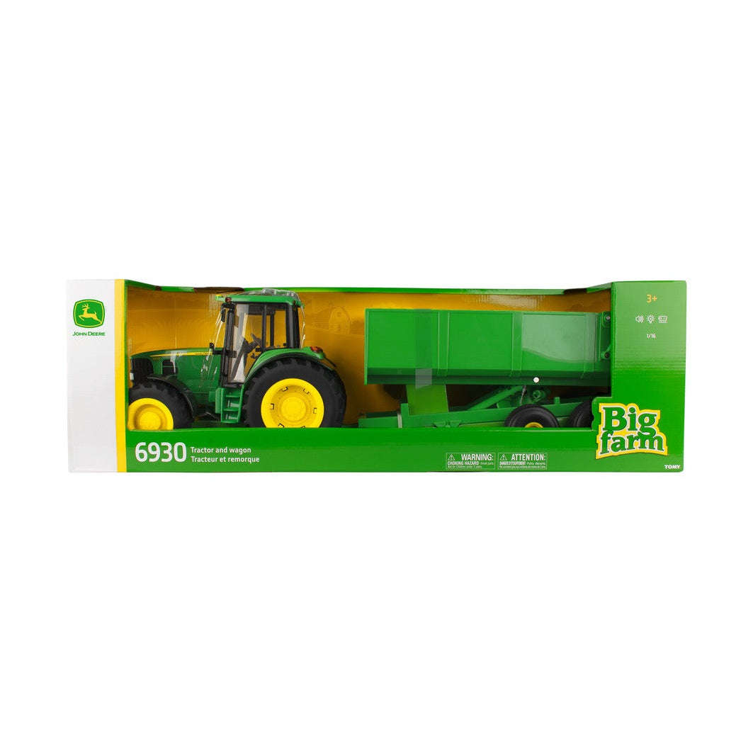 1:16 John Deere Big Farm 6930 Tractor with Wagon Replica Toy