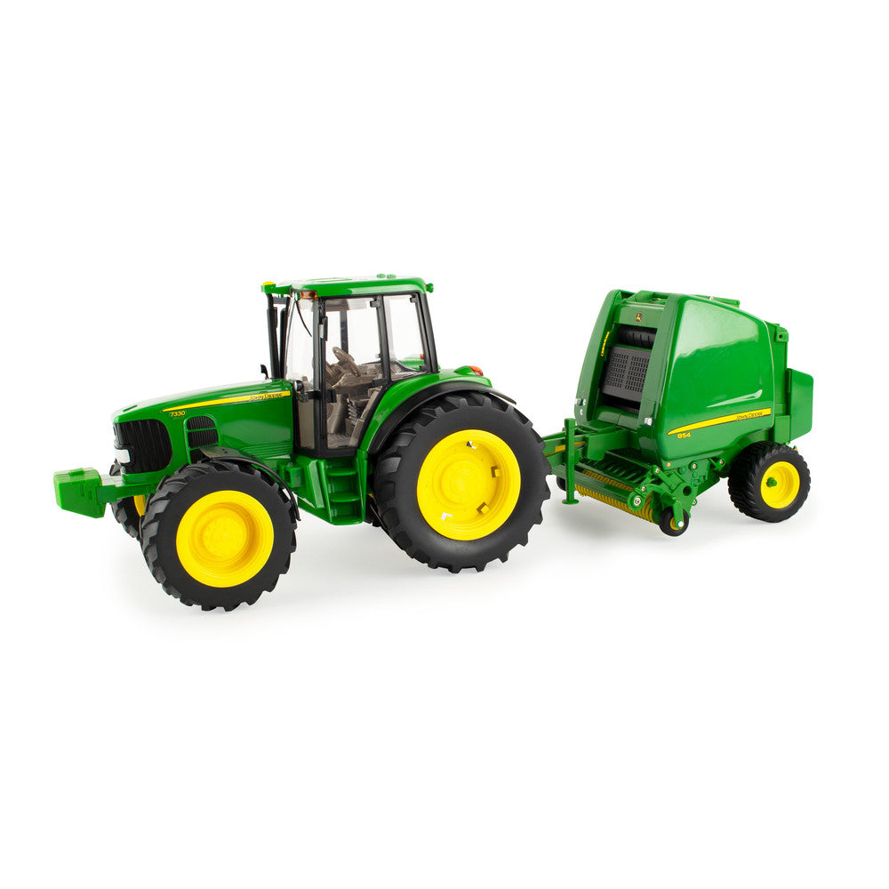 1:16 John Deere Big Farm 7330 Tractor with Baler Toy Set - RDO Equipment