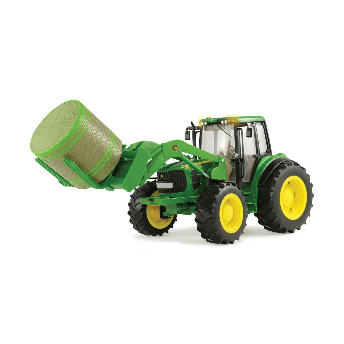 1:16 John Deere Big Farm 7330 Tractor with Forks and Bale Toy - RDO Equipment