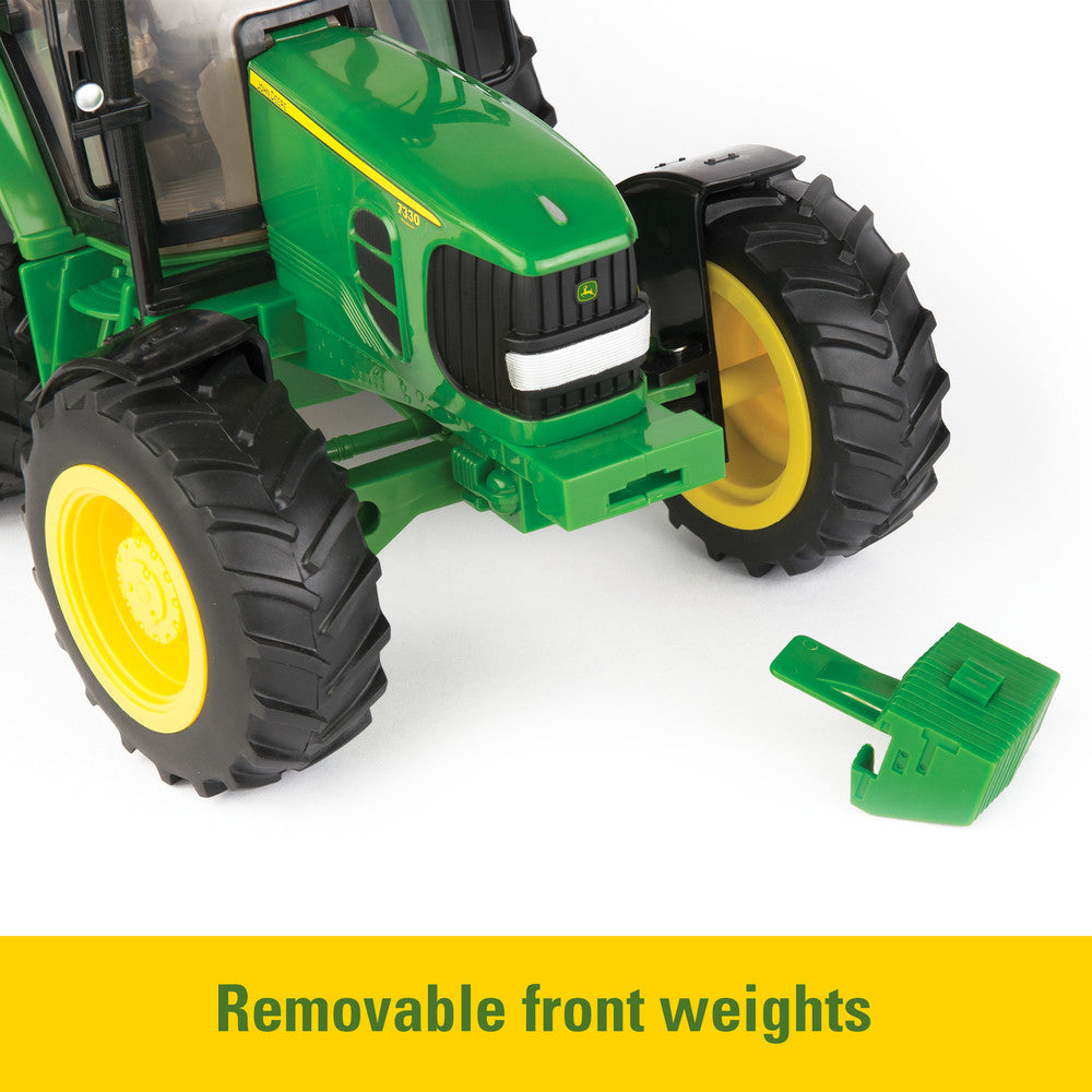 1:16 John Deere Big Farm 7330 Tractor with Forks and Bale Toy - RDO Equipment