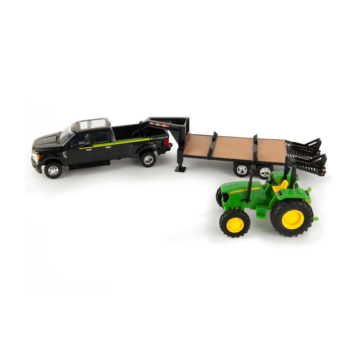 1:32 John Deere Ford F-350 Pickup Truck & Trailer With 5075E Tractor Replica Toy - RDO Equipment