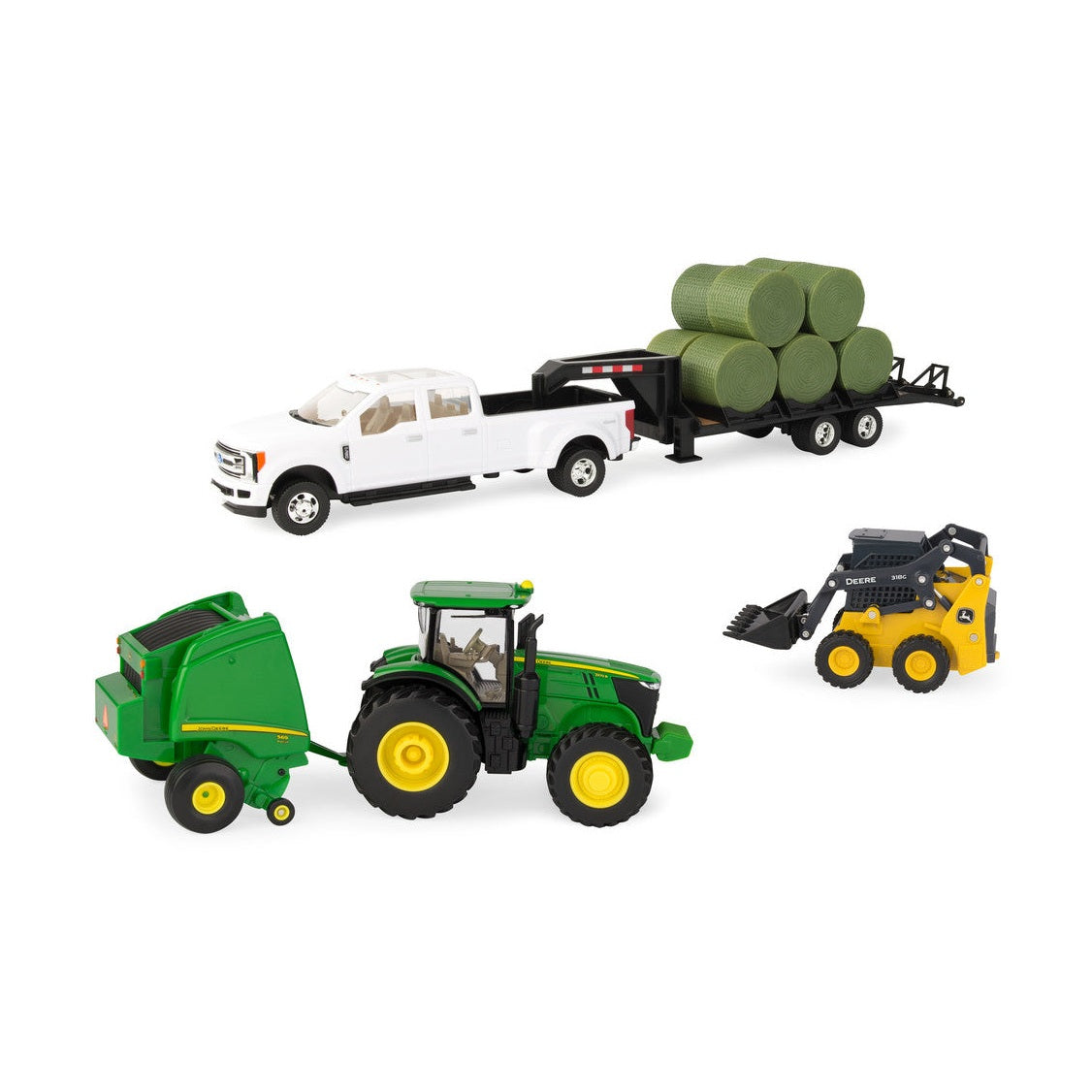 1:32 John Deere Round Bale Haying Toy Set - RDO Equipment