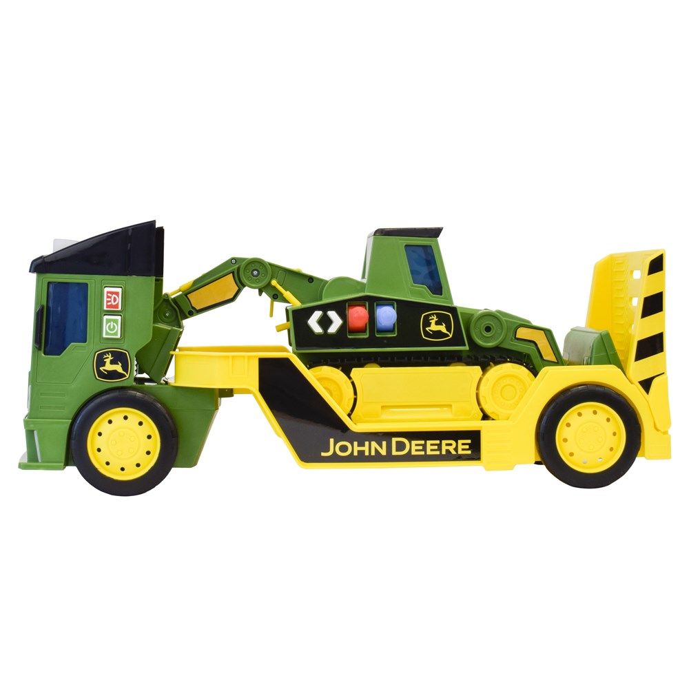 John Deere 60cm Motorised 'Lights & Sounds' 2-n-1 Mega Mover & Tracked Digger Toy