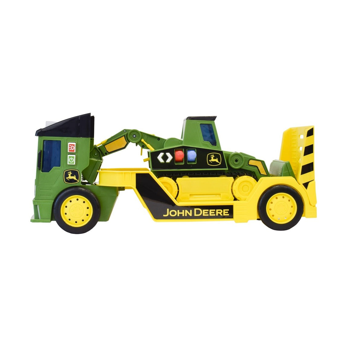 John Deere 60cm Motorised 'Lights & Sounds' 2-n-1 Mega Mover & Tracked Digger Toy