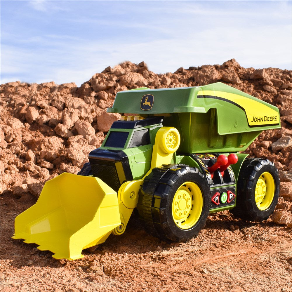 John Deere 46cm Motorised 'Lights & Sounds' 2-n-1 Dig Rig Toy