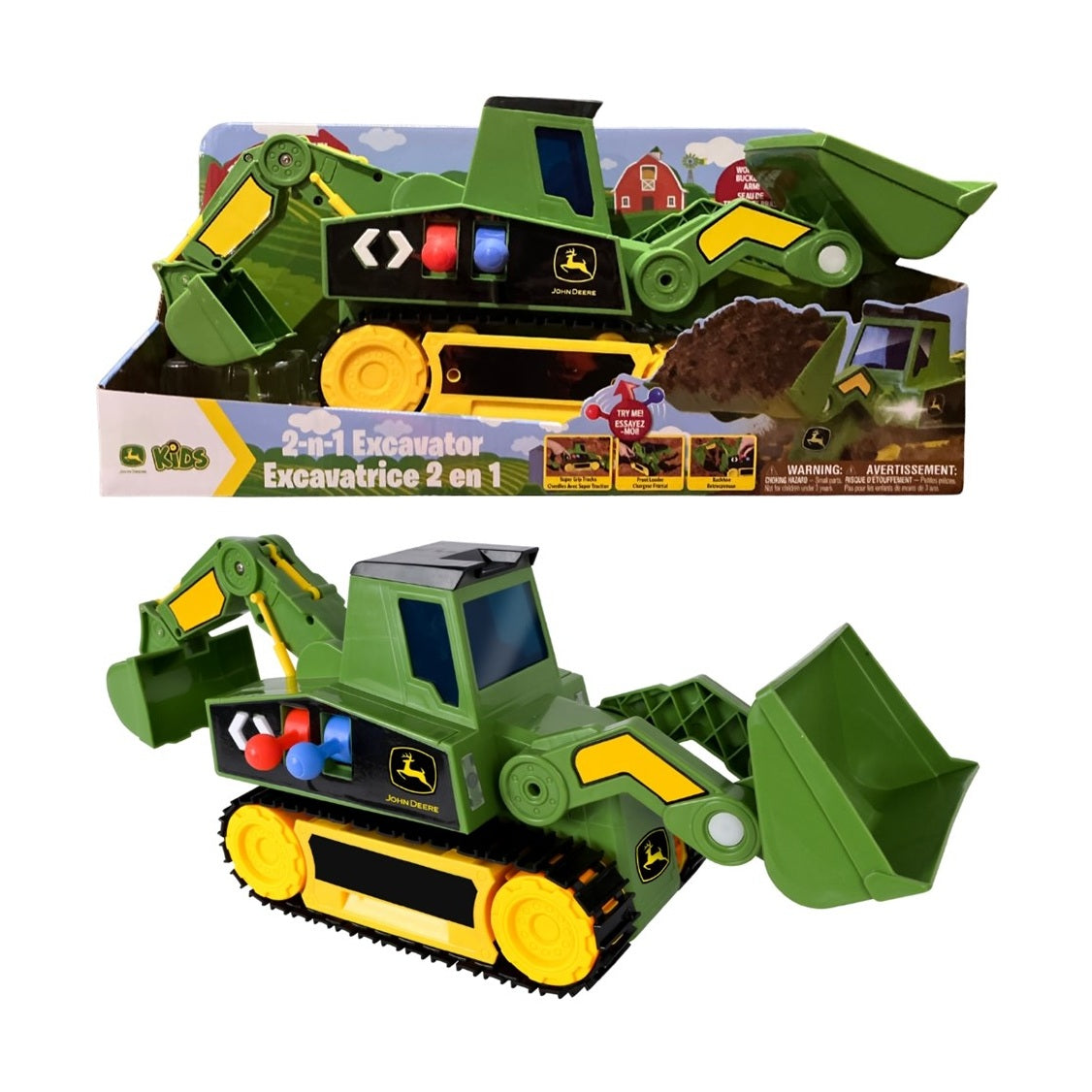 John Deere 2-in 1 Motorized Mega Excavator Toy