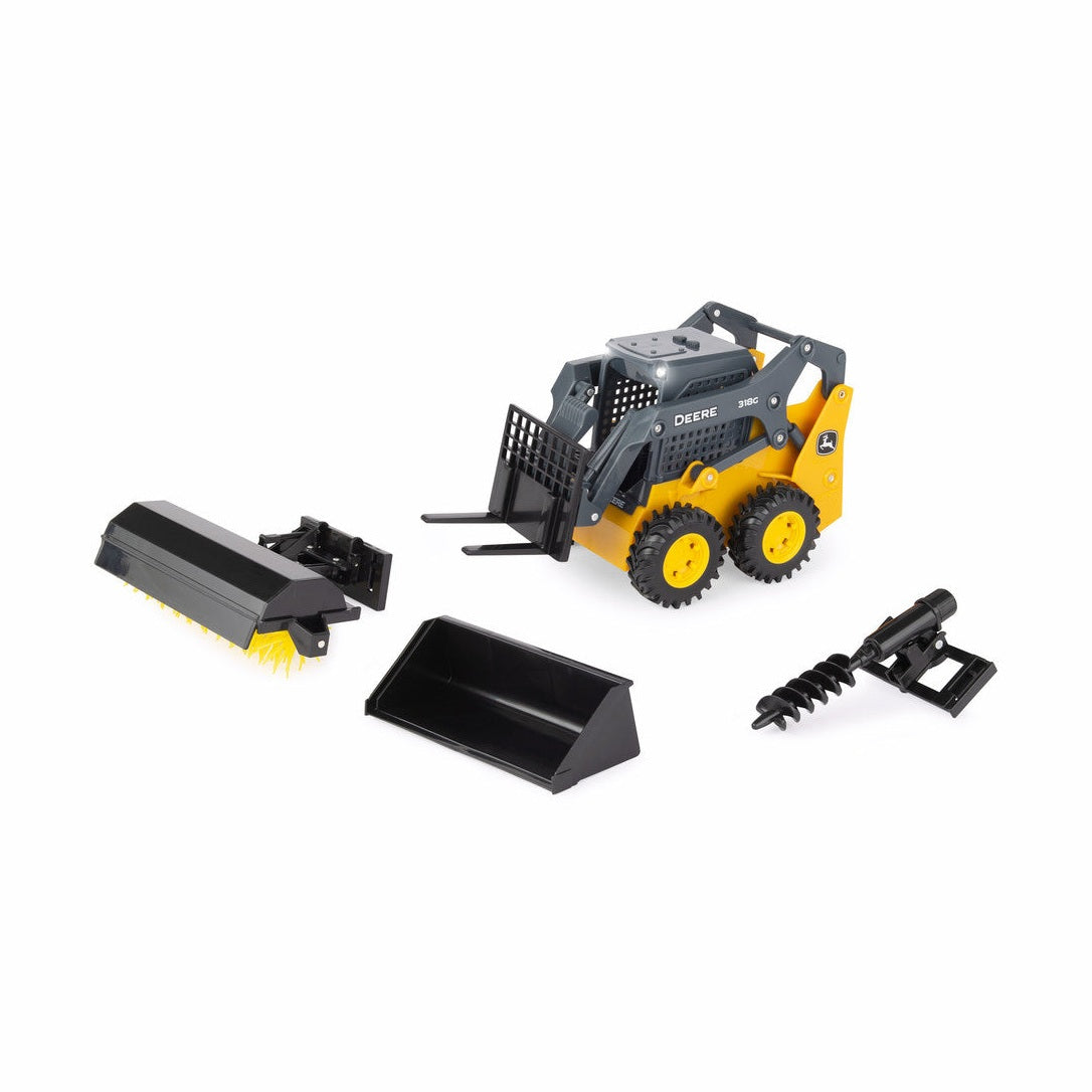 1:16 John Deere Big Farm 318G Skid Steer Set Toy