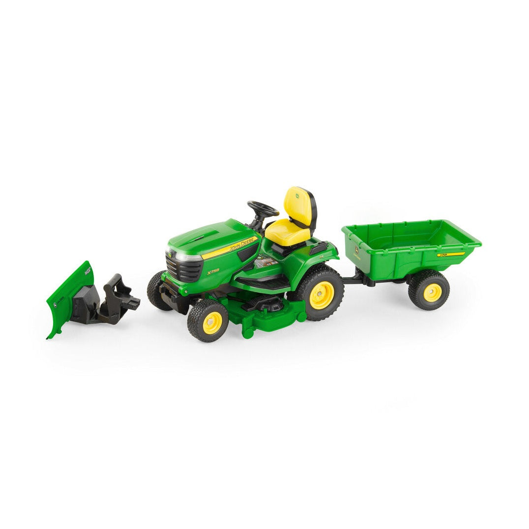 1:16 John Deere X758 Lawn Mower Tractor With Accessories Toy - RDO Equipment