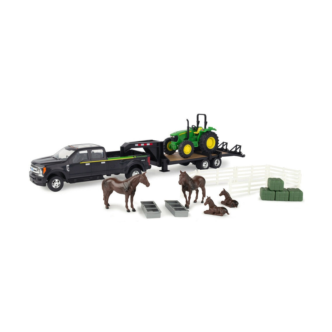 1:32 John Deere 5075E Tractor With Ford Hauler Replica Toy Set - RDO Equipment
