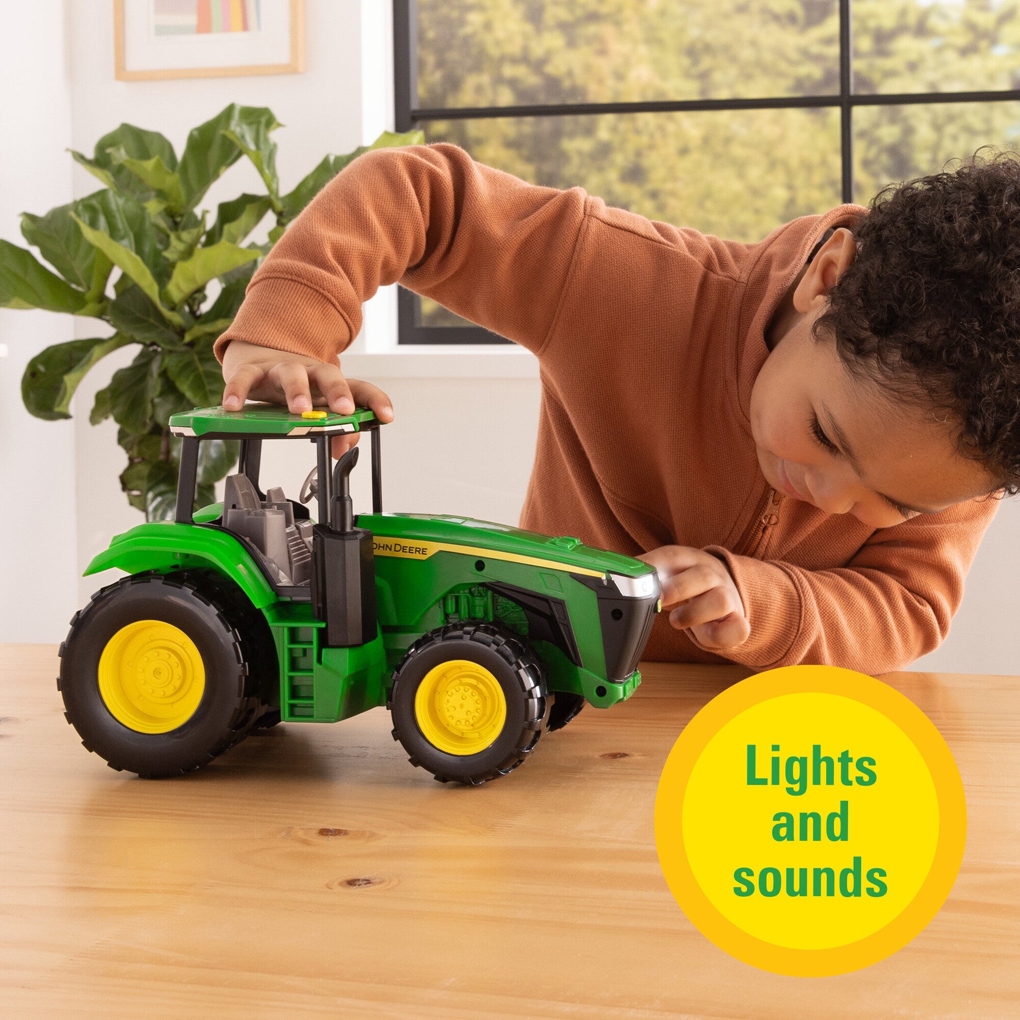 30cm John Deere Tractor with Lights & Sounds Play Toy