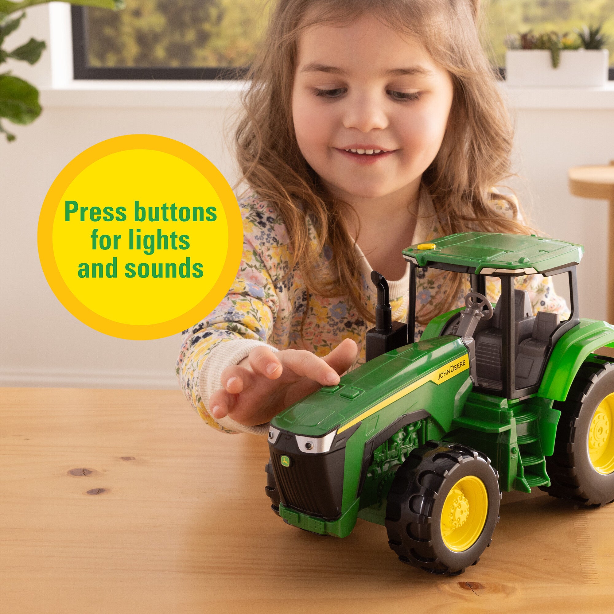 30cm John Deere Tractor with Lights & Sounds Play Toy