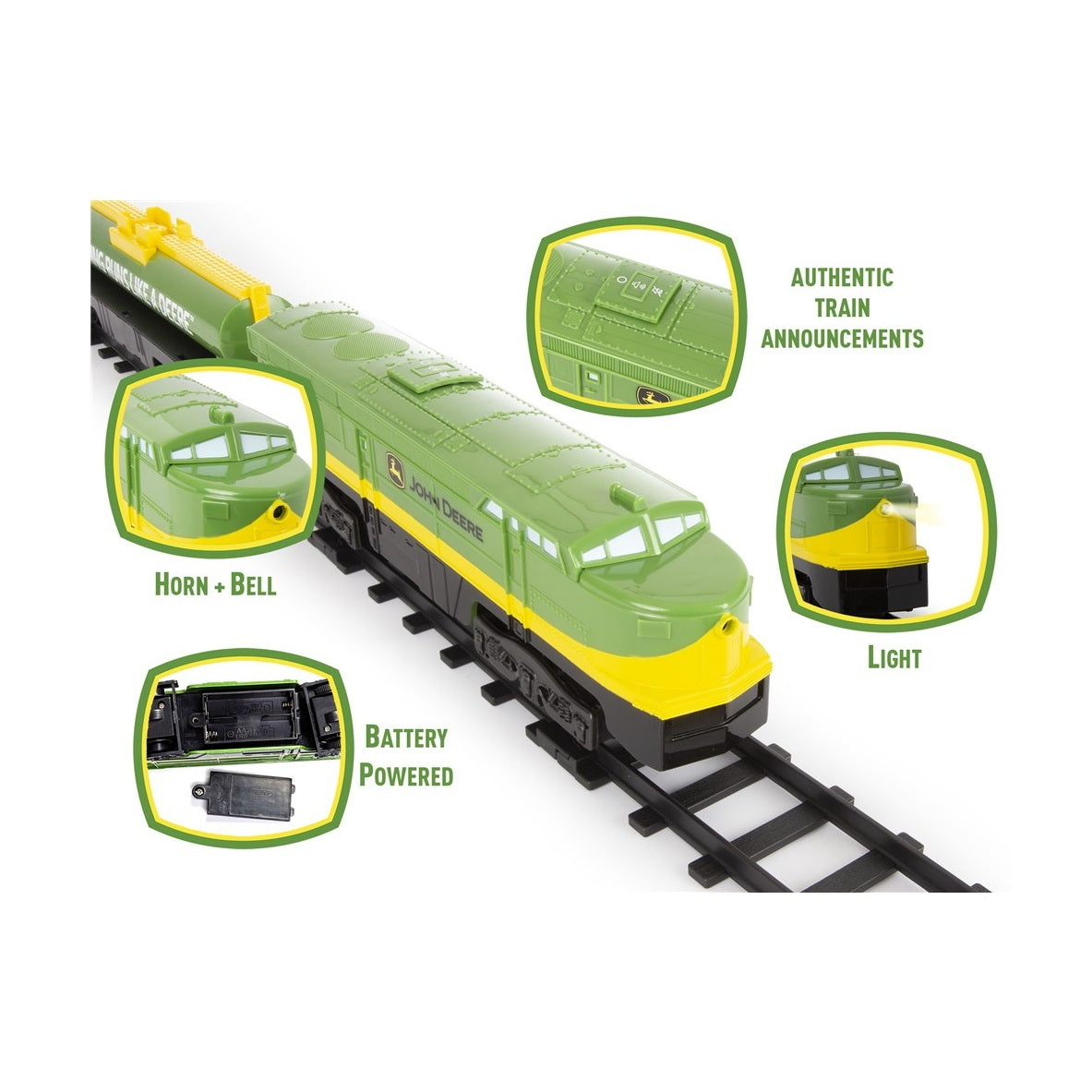 John Deere Battery-Powered Toy Train Set - RDO Equipment