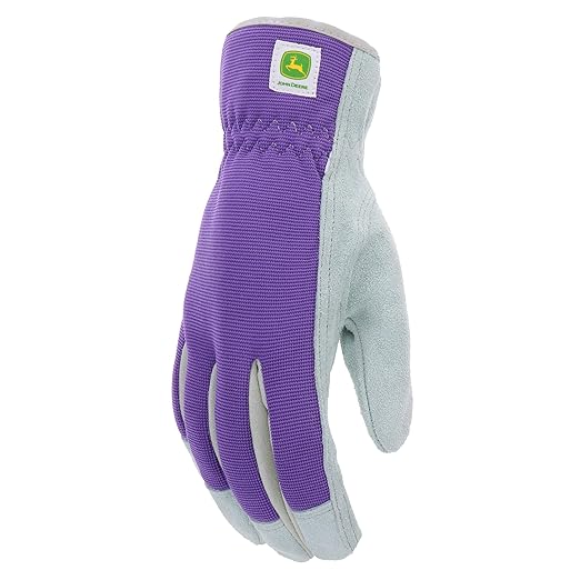 John Deere Women's Purple Leather Work Gloves - RDO Equipment