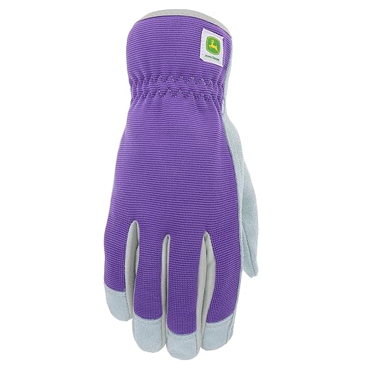John Deere Women's Purple Leather Work Gloves - RDO Equipment