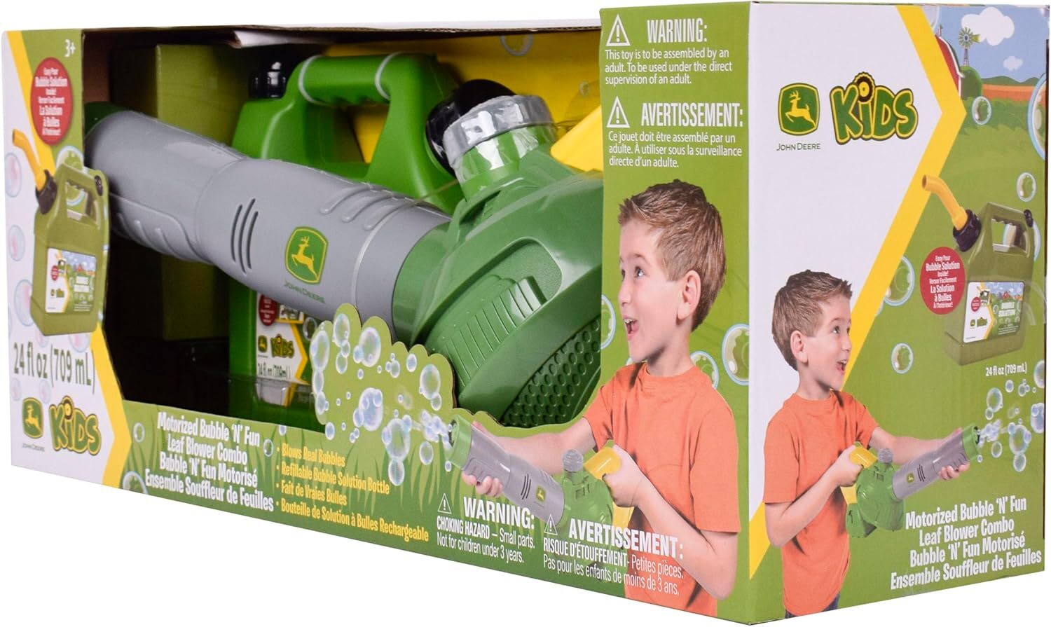 John Deere Bubble 'N' Fun Leaf Blower Combo With Refill Jerry Can Toy