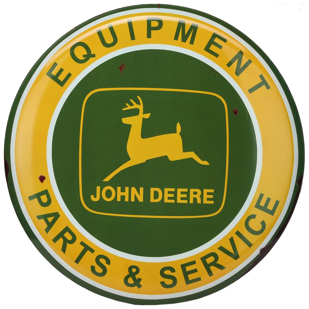 John Deere Parts & Service 61cm Embossed Metal Sign