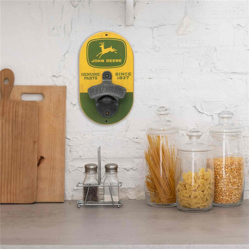 John Deere Wooden Wall-mounted Bottle Opener