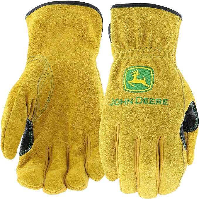 John Deere Split Cowhide Leather Drivers Gloves - RDO Equipment