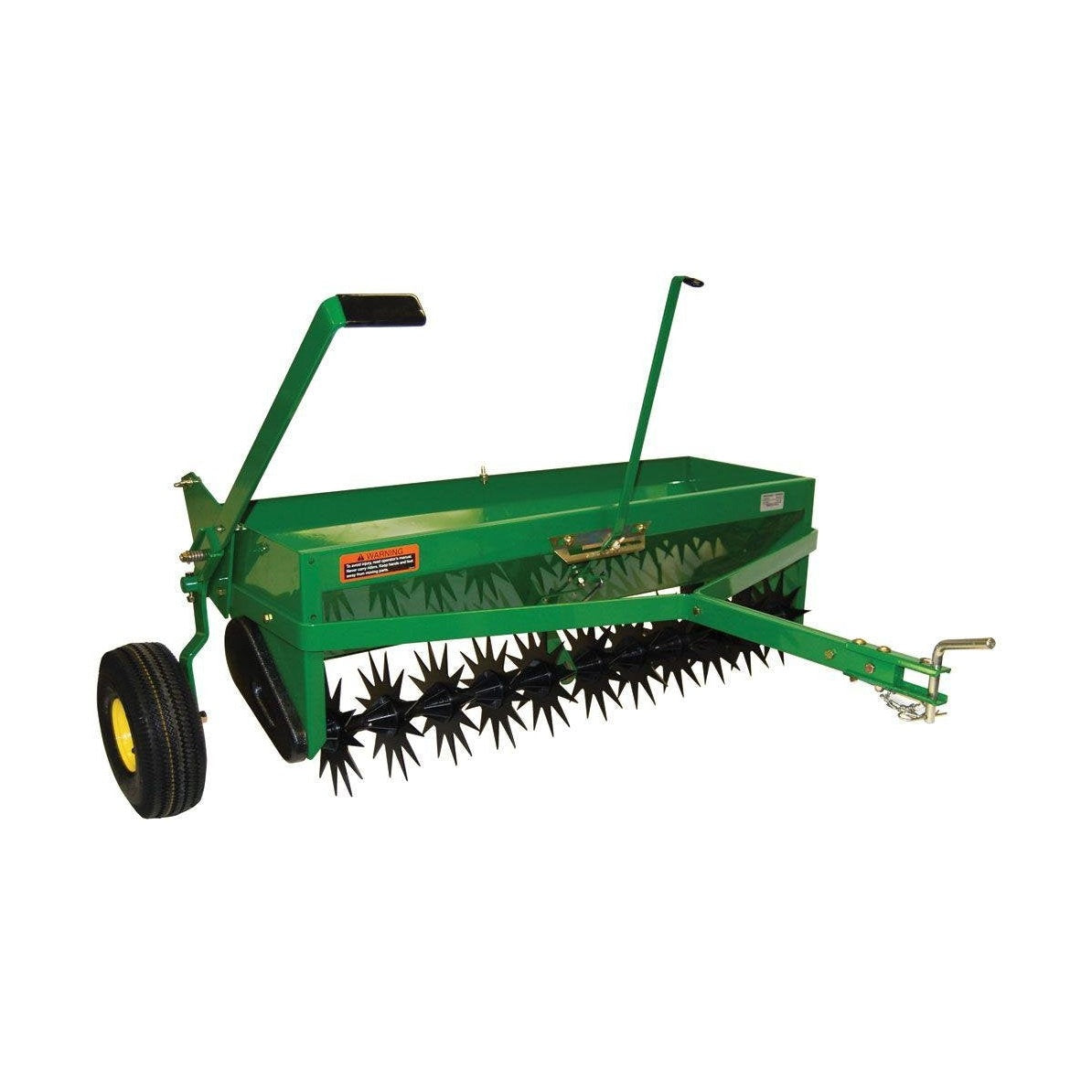 John Deere 40inch Tow-behind Spike Aerator & Spreader for Ride-on Mowers - RDO Equipment