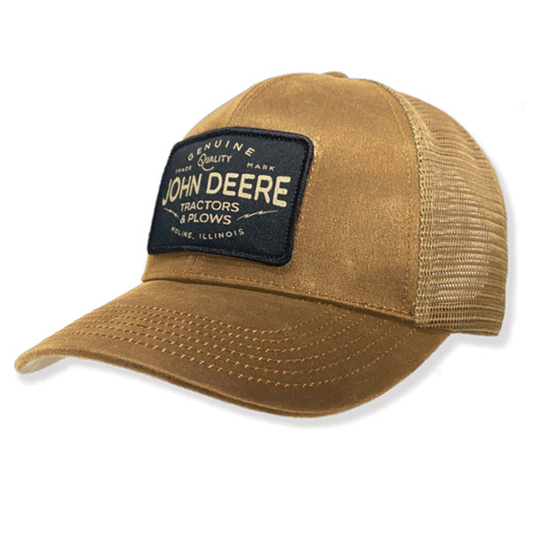 John Deere Men's Tractors & Plows Leather Look Trucker Cap
