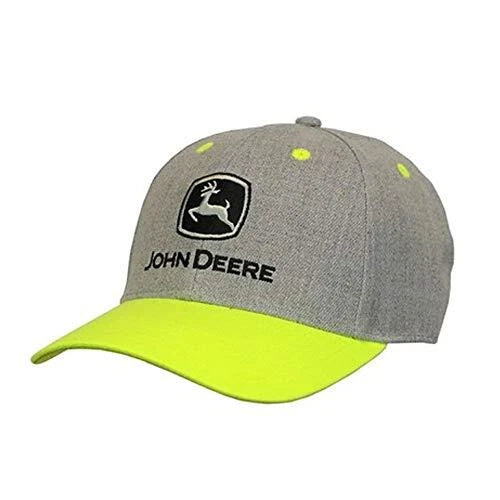 John Deere Men's Grey & Hi-Vis Yellow Baseball Cap