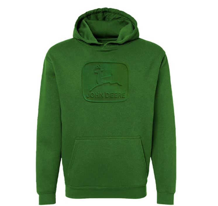 John Deere Men's Green Embossed Logo Fleece Hoodie - RDO Equipment