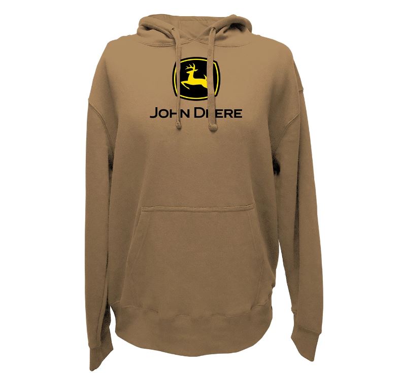 John Deere Men's Brown Construction Logo Fleece Hoodie - RDO Equipment