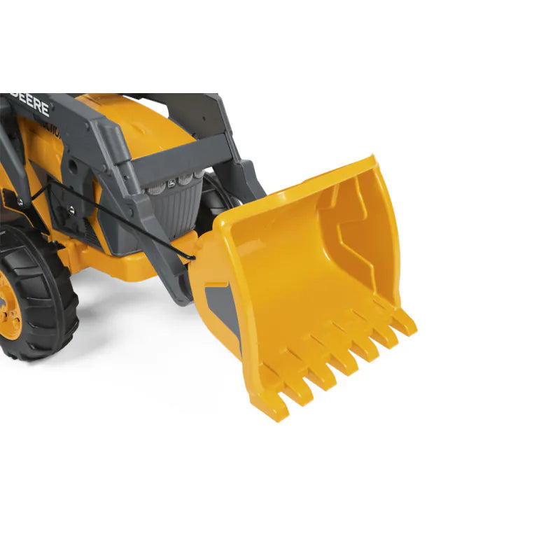 John Deere 12V Ride-On Ground Loader Yellow Tractor with Scoop Toy