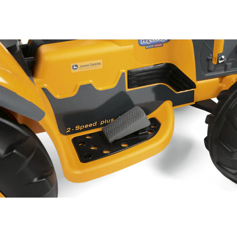 John Deere 12V Ride-On Ground Loader Yellow Tractor with Scoop Toy