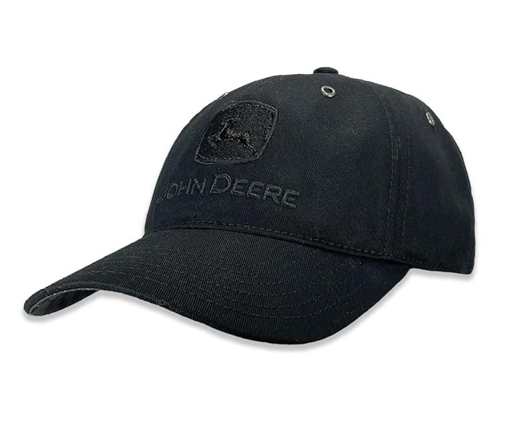 John Deere Men's Black-Out Cotton Baseball Cap
