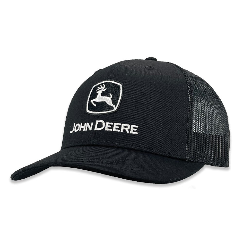 John Deere Men's Trademark Logo Black on Black Trucker Cap - RDO Equipment