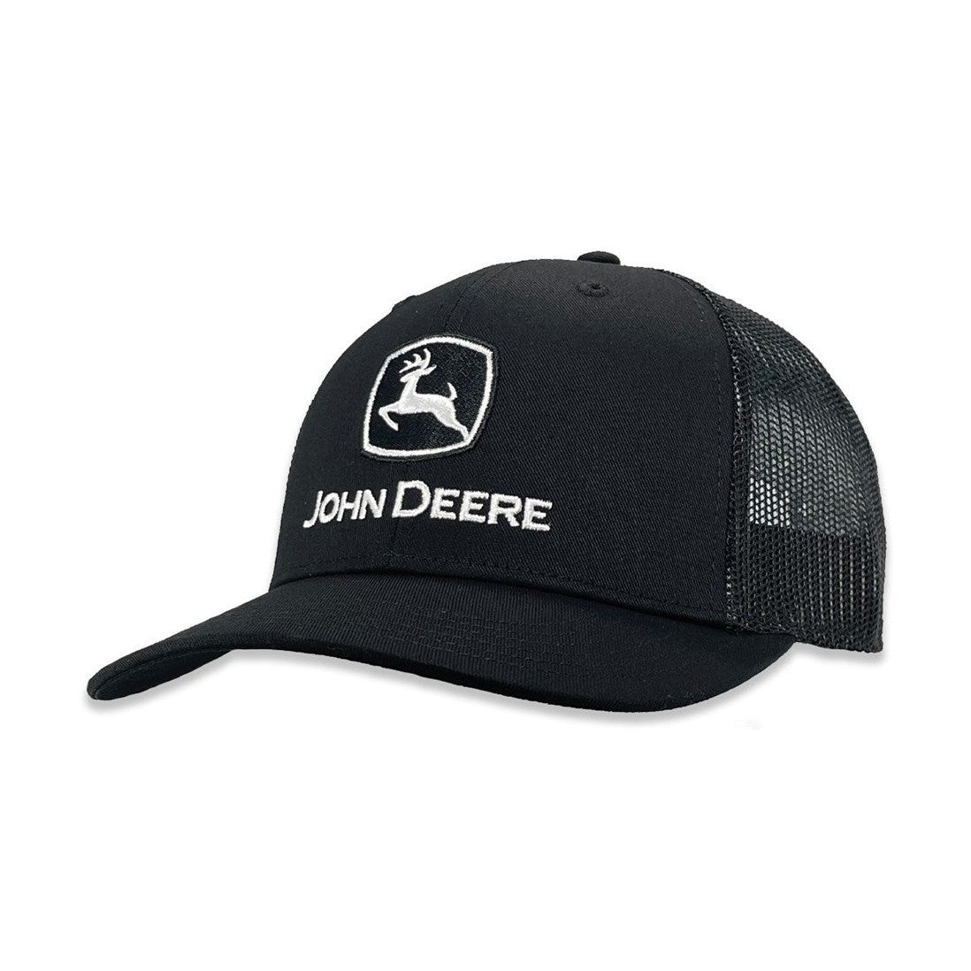 John Deere Men's Trademark Logo Black on Black Trucker Cap - RDO Equipment