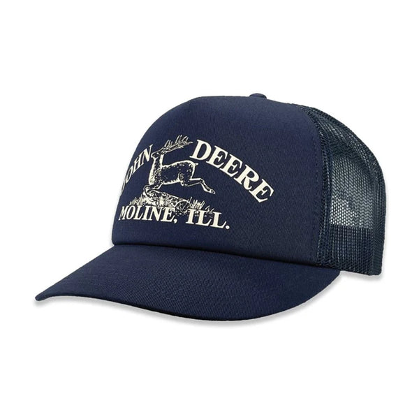 John Deere Men's Navy Printed Moline Logo Trucker Cap