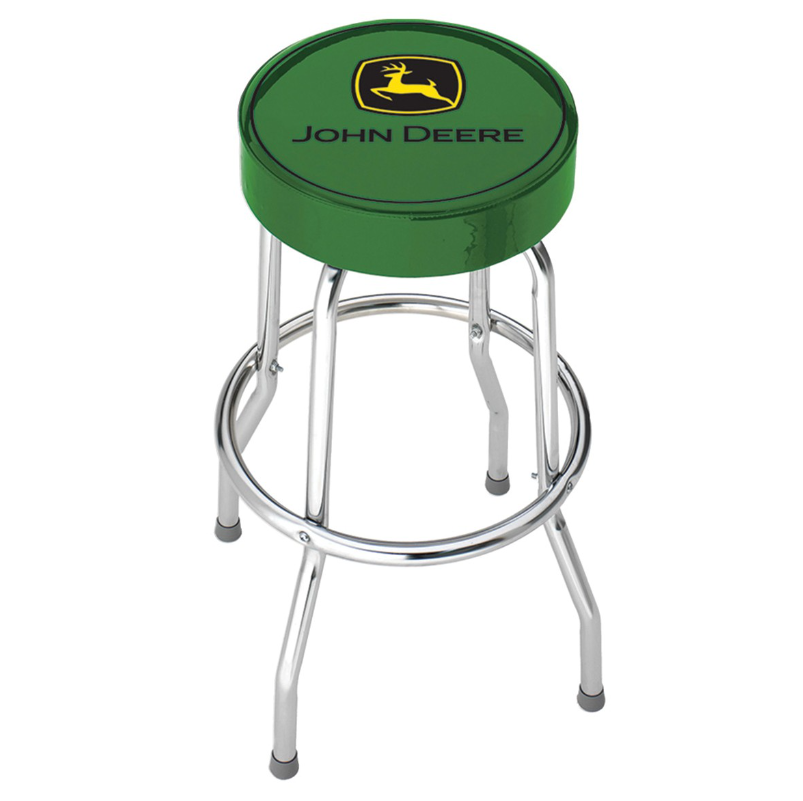 John Deere Gloss Green Vinyl Round Barstool