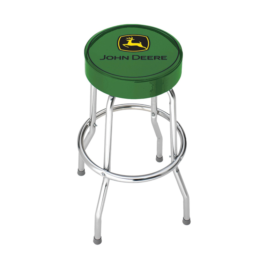 John Deere Gloss Green Vinyl Round Barstool