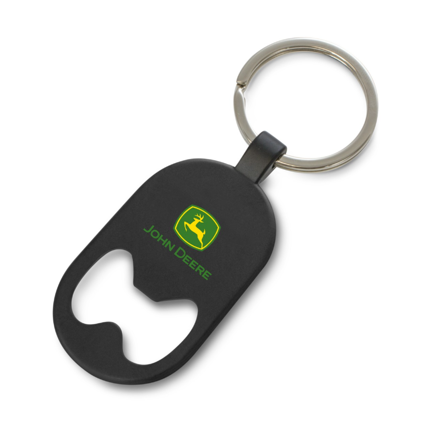 John Deere Black Bottle Opener Keyring