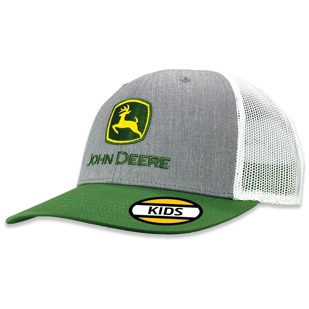 John Deere Kids Basic Grey & Green Trucker Cap - RDO Equipment