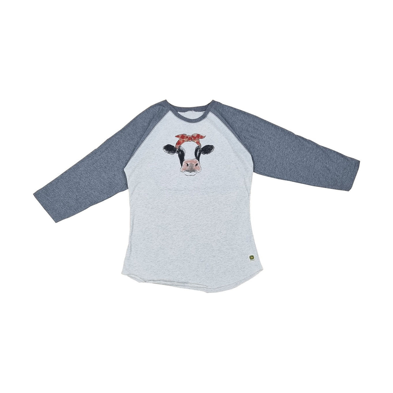 John Deere Women's Cow Raglan 3/4 Sleeve Logo Tee - RDO Equipment
